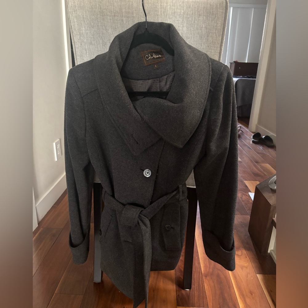 Cole Haan Women's Charcoal wool  Coat